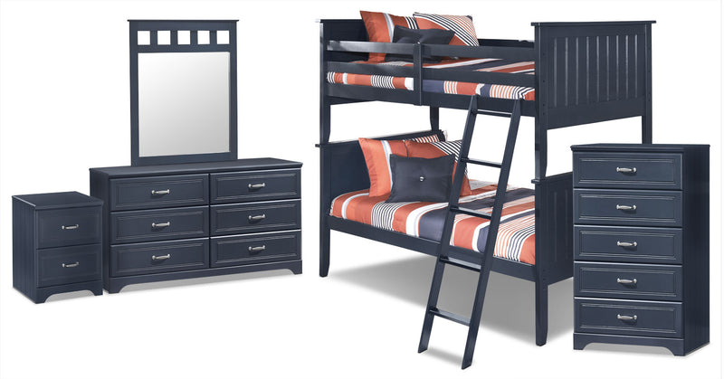 Ensemble Leo 7 pièces avec lits simples superposés