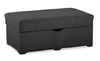 Pouf Sawyer en tissu d'apparence lin - gris anthracite