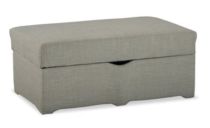Pouf de rangement Sawyer de 40 po fabriqué au Canada en tissu d’apparence lin - gris clair