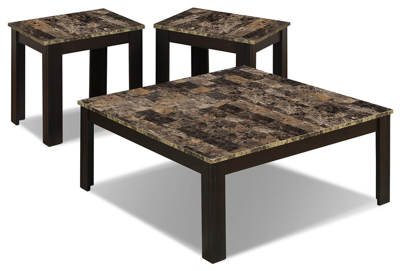 Ensemble une table à café et deux tables de bout Naples 3 pièces