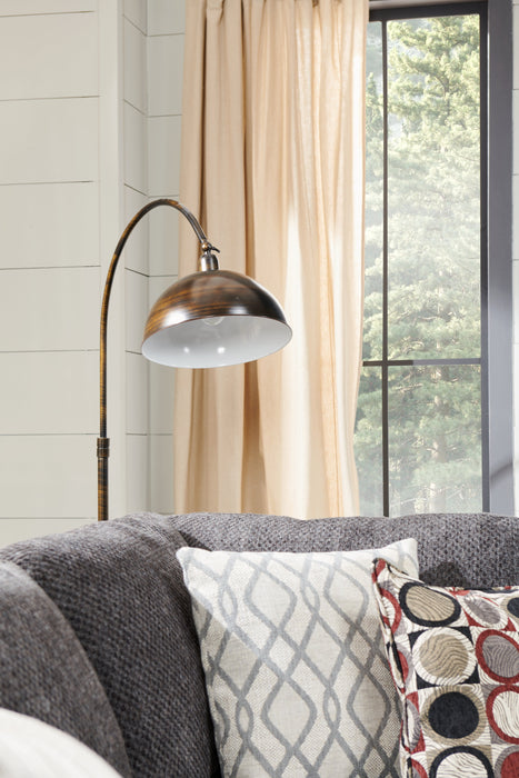 Lampe à pied de 62,75 po en métal bronze haricot avec tête de lampe réglable