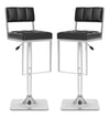 Tabouret bar large et réglable à capitonnage carré, ensemble de 2 - noir