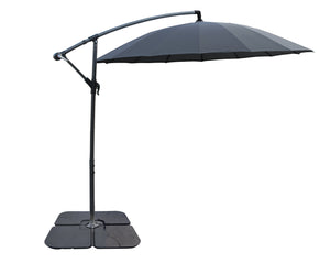 Parasol Shanghai pour la terrasse avec base 4 pièces - anthracite