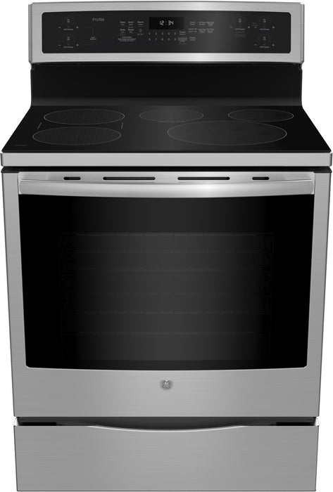 Cuisinière électrique à induction GE de 6,2 pi³ avec surface lisse à 5 éléments – PCHB920SMSS