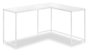 Bureau en coin Karter en forme de L - blanc 