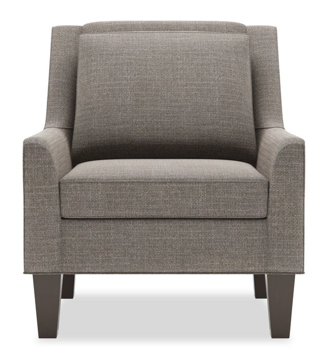 Fauteuil d’appoint club Sofa Lab personnalisable de 29 po fabriqué au Canada en tissu d’apparence lin avec pattes en bois - bleu Luna Sailor