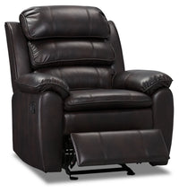  Fauteuil coulissant inclinable Adam en tissu d'apparence cuir - brun 