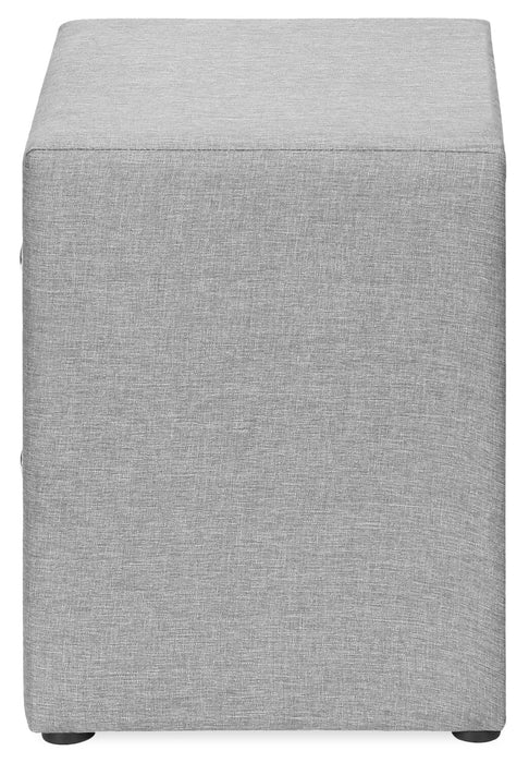 Table de nuit rembourrée Zara de 20,5 po (l) x 20,75 po (H) à 2 tiroirs - grise