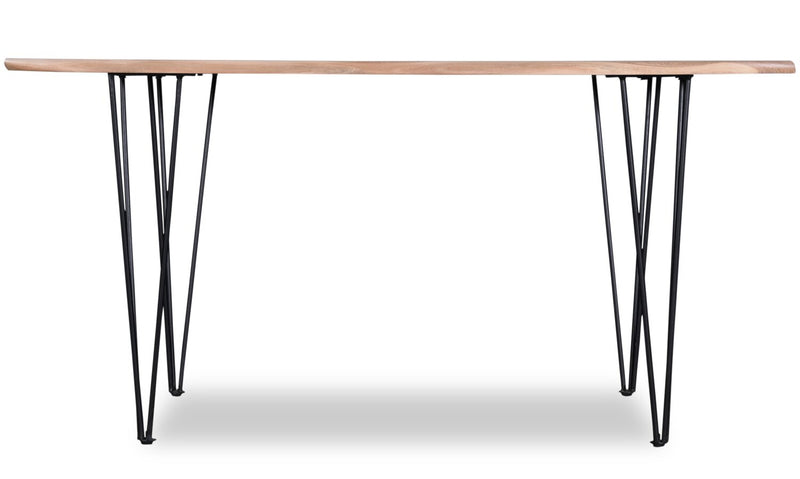 Table de salle à manger Miya de 60 po (L) en acacia et métal avec bordures Live Edge - naturelle