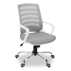 Chaise de bureau Felton de 24 po - blanche avec mailles grise