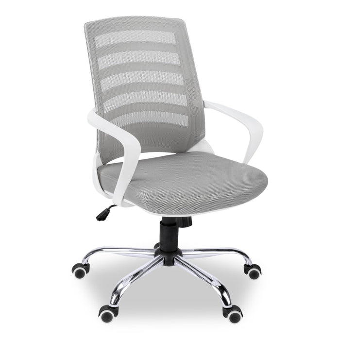 Chaise de bureau Felton de 24 po - blanche avec mailles grise