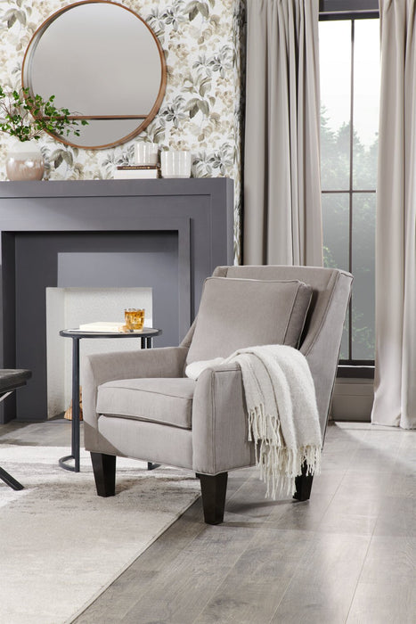 Fauteuil d’appoint club Sofa Lab personnalisable de 29 po fabriqué au Canada en tissu d’apparence lin avec pattes en bois - gris Pax Slate