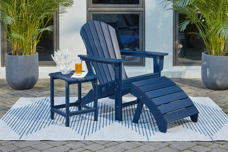 Pouf Bask pour la terrasse à l’extérieur - plastique à haute densité, résistant aux rayons UV et aux intempéries - bleu