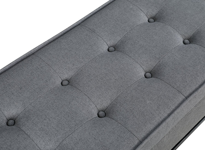 Banc de rangement Ryan de 43,5 po avec tablette inférieure - gris foncé