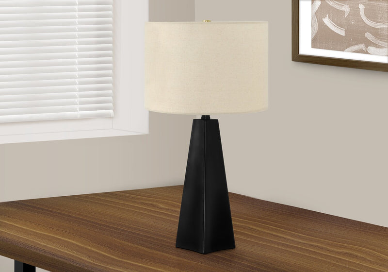 Lampe de table de 27 po en résine noire 