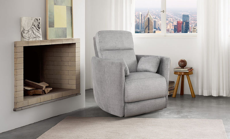 Fauteuil pivotant, coulissant et inclinable Ember de 36 po en tissu - coton argenté