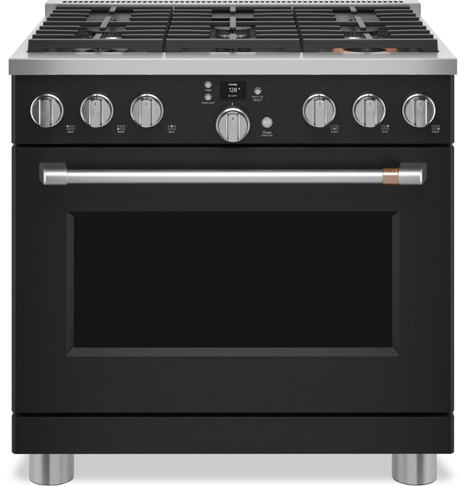 Cuisinière intelligente hybride Café de 5,7 pi³ avec convection européenne véritable et grilles autonettoyantes - noir mat - C2Y366P3TD1