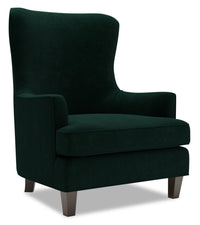  Fauteuil d’appoint à oreilles Sofa Lab de 32 po fabriqué au Canada en tissu de velours - vert Hunter Green 