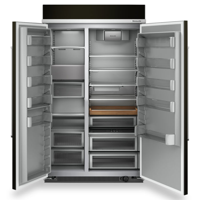 Réfrigérateur KitchenAid de 30 pi³ et de 48 po à compartiments juxtaposés - acier inoxydable noir avec fini PrintShieldMC - KBSN708MBS