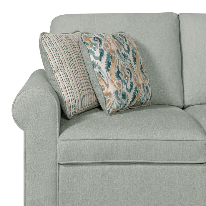 Sofa-lit sectionnel de droite Haven de Scott Living 2 pièces en tissu de chenille - bleu écume de mer