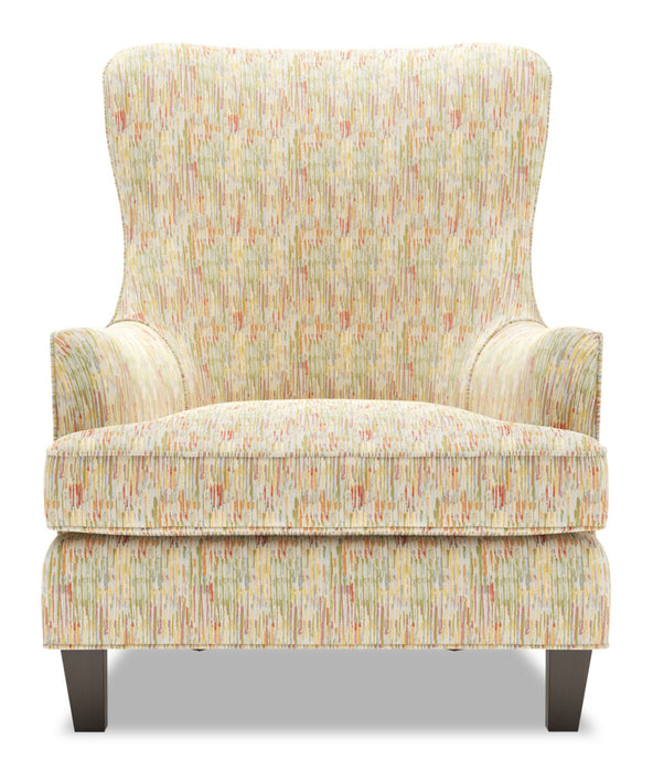 Fauteuil d’appoint à oreilles Sofa Lab personnalisable de 32 po fabriqué au Canada en tissu - Garden multicolore