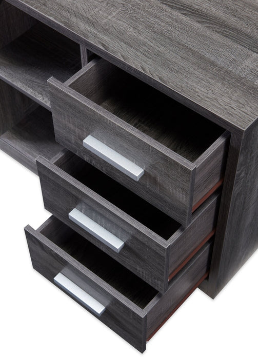 Bureau en coin réversible Owen de 55 po à 4 tiroirs et compartiments - gris vieilli