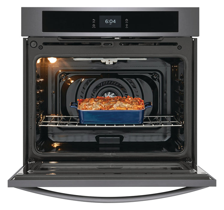 Four mural simple électrique Frigidaire de 5,3 pi³ et de 30 po avec convection à ventilateur - acier inoxydable noir - FCWS3027AD