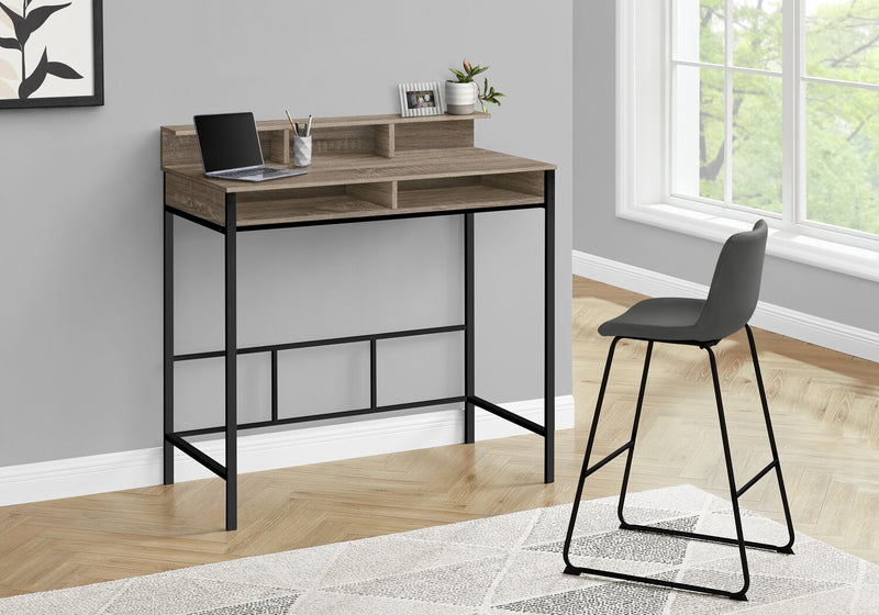 Bureau debout Melissa de 47,25 po à compartiments - taupe foncé