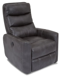  Fauteuil berçant et pivotant à inclinaison électrique Quinn de Cindy Crawford Home de 31 po en tissu d’apparence cuir - gris