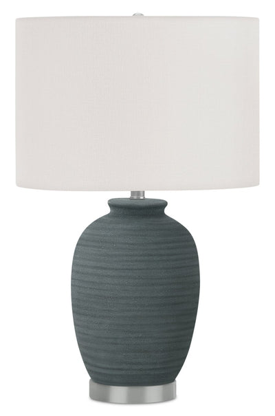 24" Blue with Silver Base Ceramic Table Lamp|Lampe de table de 24 po en céramique bleue avec base argentée