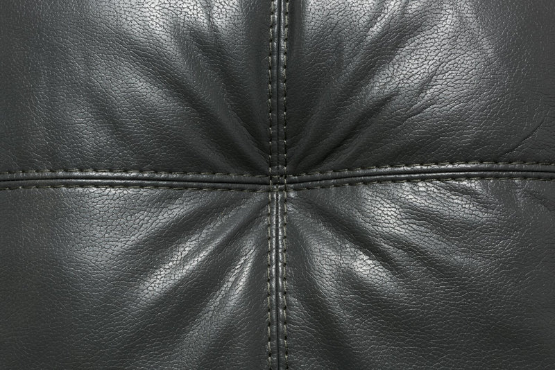 Sofa sectionnel de gauche Addison 2 pièces fabriqué au Canada en tissu d’apparence cuir avec coussins de siège amovibles - gris