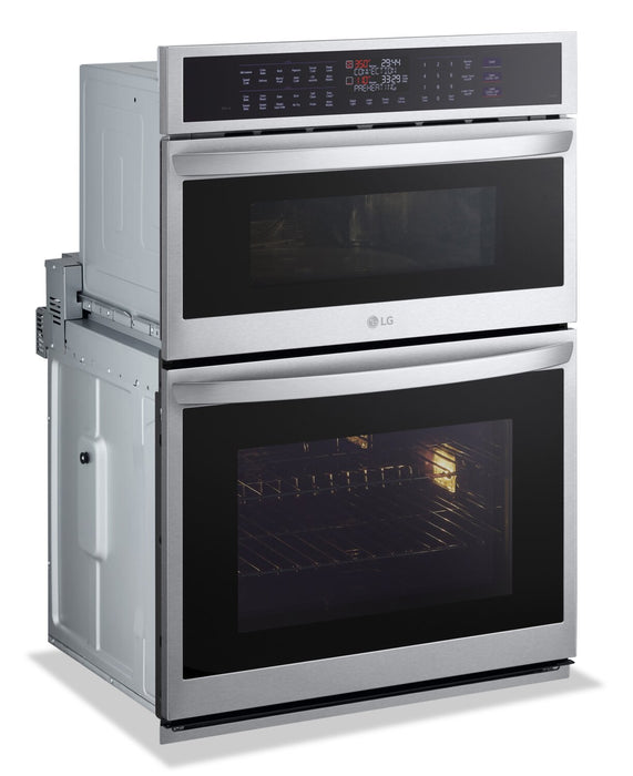 Four mural combiné électrique LG de 6,4 pi³ et de 30 po avec convection véritable - acier inoxydable Smudge-ProofMD - WCEP6427F