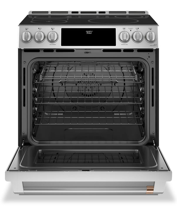 Cuisinière intelligente électrique Café de 5,7 pi³ avec caméra dans le four et capteur sur la surface de cuisson - acier inoxydable - CHS90XP2MS1
