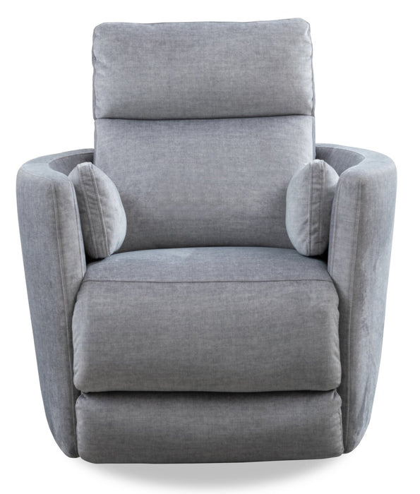 Fauteuil pivotant, coulissant et inclinable Ember de 36 po en tissu - coton argenté