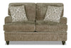 Causeuse Bellmont de 64 po fabriquée au Canada en tissu de chenille avec coussins réversibles et pattes en bois - brun caramel