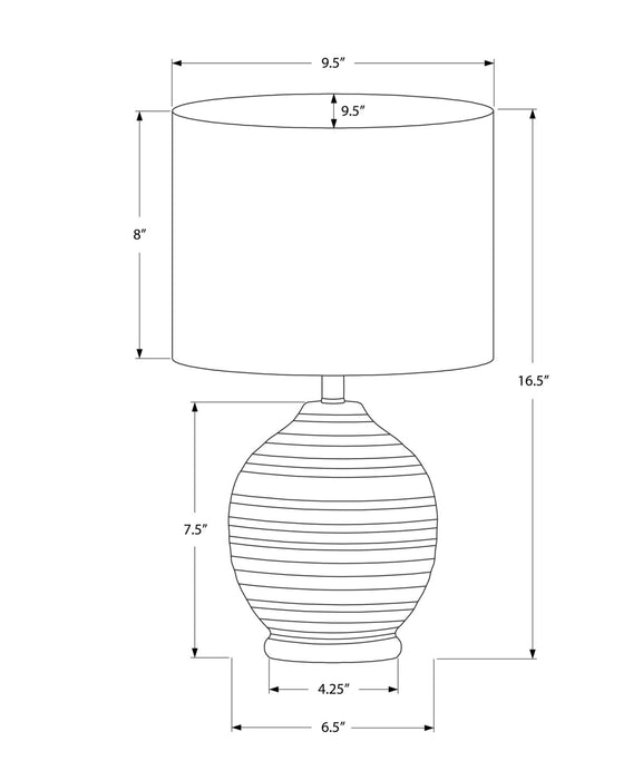 Lampe de table de 17 po en céramique noire avec abat-jour cylindrique lin