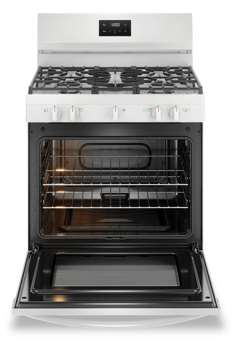 Cuisinière à gaz Frigidaire de 5,1 pi³ avec ébullition rapide et surface de cuisson à 5 brûleurs - blanche - FCRG3052BW