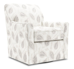 Fauteuil d’appoint pivotant Sofa Lab personnalisable de 31 po fabriqué au Canada en tissu - Prairie multicolore