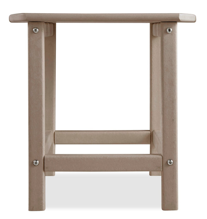Table de bout Bask pour la terrasse à l’extérieur - 15 po (L), plastique à haute densité, résistante aux rayons UV et aux intempéries - taupe