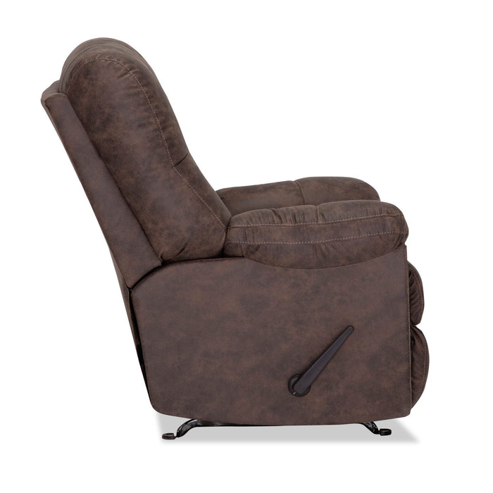 Fauteuil berçant inclinable Design à mon image de 35,5 po en tissu d’apparence cuir - brun café Ranger