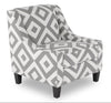 Fauteuil d’appoint Kylie de Cindy Crawford Home de 32 po fabriqué au Canada en tissu d’apparence lin - carré anthracite
