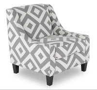  Fauteuil d’appoint Kylie de Cindy Crawford Home de 32 po fabriqué au Canada en tissu d’apparence lin - carré anthracite