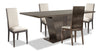 Ensemble de salle à manger Gino 5 pièces avec table et 4 chaises - fabriqué en Italie, rallonge de 63 po à 86 po (L), moderne - brun