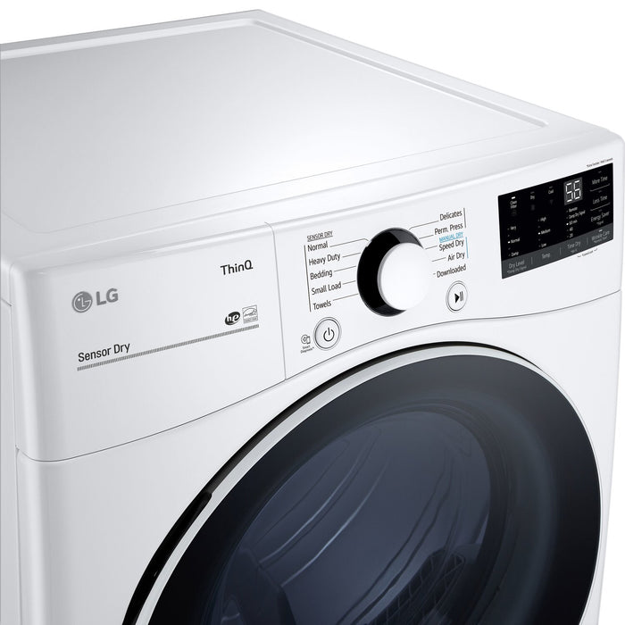 Laveuse à chargement frontal de 5,2 pi³ et sécheuse électrique de 7,4 pi³ avec IA de LG - Blanches