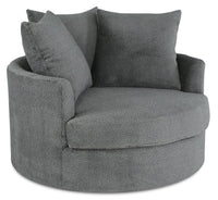  Fauteuil d’appoint Cuddler Grande de 48 po fabriqué au Canada en tissu de chenille - gris Teddy Nightfall
