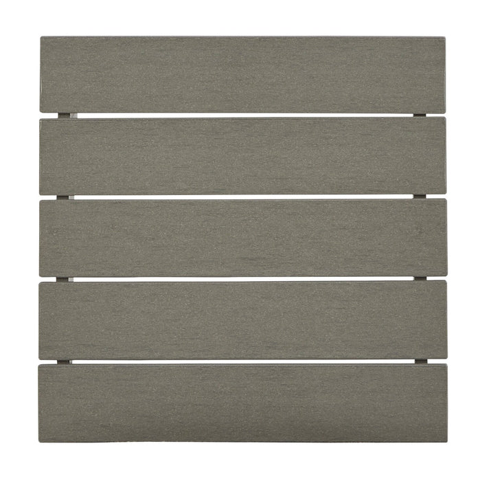 Table de bout Cape pour la terrasse à l’extérieur - 21 po (L), plastique à haute densité, résistante aux rayons UV et aux intempéries - grise