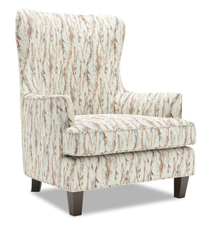 Fauteuil d’appoint à oreilles Sofa Lab personnalisable de 32 po fabriqué au Canada en tissu - Mineral multicolore