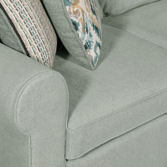 Sofa-lit sectionnel de droite Haven de Scott Living 2 pièces en tissu de chenille avec fauteuil long de rangement - bleu écume de mer