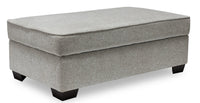  Pouf de rangement Verona de 44 po fabriqué au Canada en tissu d’apparence lin - beige