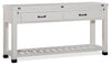 Table de salon moderne Harper de 60 po avec rangement et tablette - pin blanc